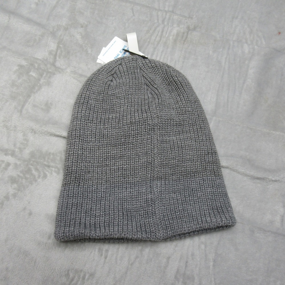 Roxy Freja Beanie Womens One Size Grey Ribbed Knit Water Repellent Hat $30 NEW - Picture 2 of 14